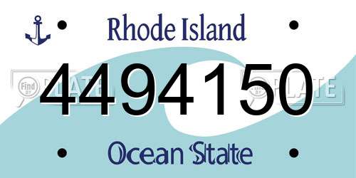 4494150 Rhode Island License Plate