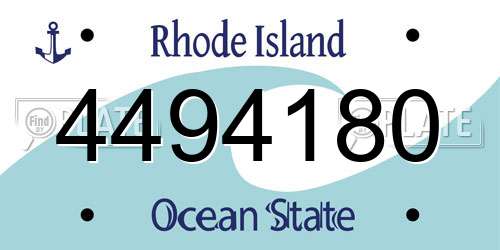 4494180 Rhode Island License Plate