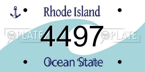 4497 Rhode Island License Plate