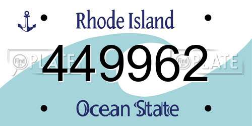 449962 Rhode Island License Plate