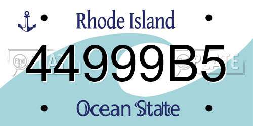 44999B5 Rhode Island License Plate