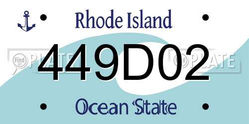 449D02 Rhode Island License Plate