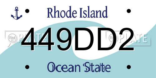 449DD2 Rhode Island License Plate