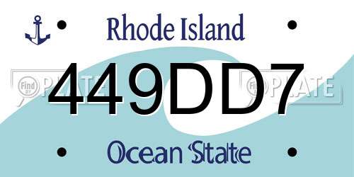 449DD7 Rhode Island License Plate