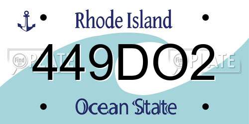 449DO2 Rhode Island License Plate