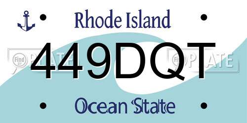 449DQT Rhode Island License Plate