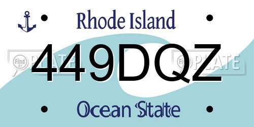 449DQZ Rhode Island License Plate