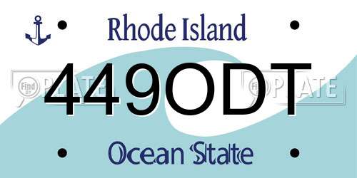 449ODT Rhode Island License Plate