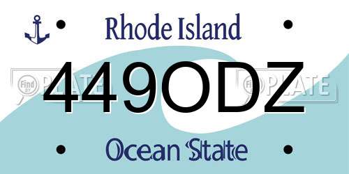 449ODZ Rhode Island License Plate