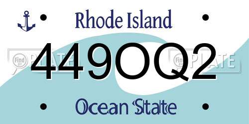 449OQ2 Rhode Island License Plate