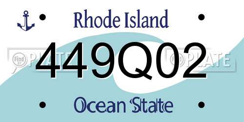 449Q02 Rhode Island License Plate
