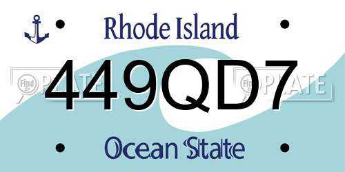 449QD7 Rhode Island License Plate