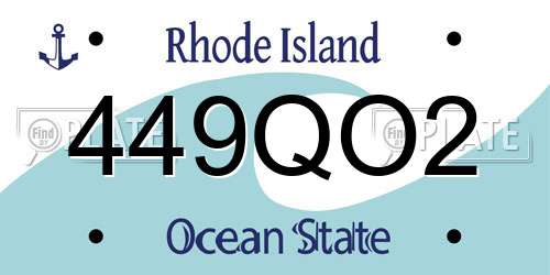 449QO2 Rhode Island License Plate