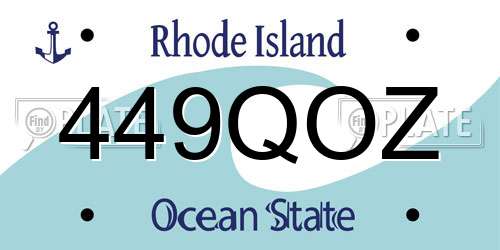 449QOZ Rhode Island License Plate