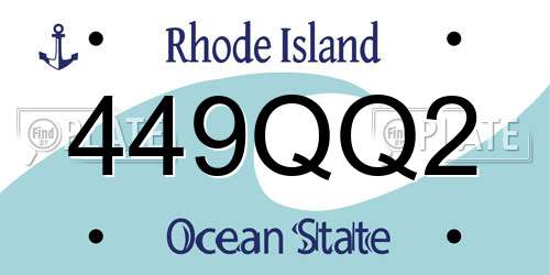 449QQ2 Rhode Island License Plate