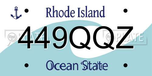 449QQZ Rhode Island License Plate
