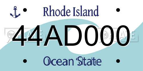 44AD000 Rhode Island License Plate