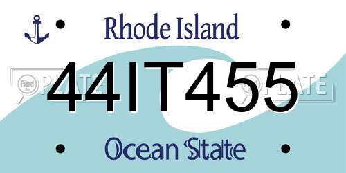 44IT455 Rhode Island License Plate