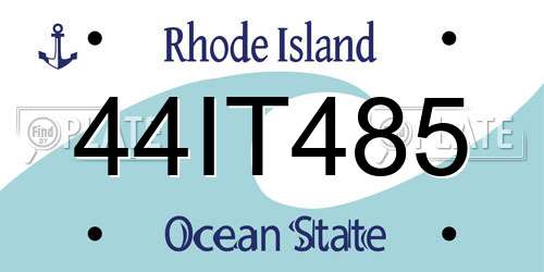 44IT485 Rhode Island License Plate