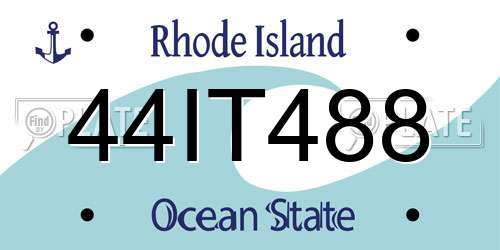 44IT488 Rhode Island License Plate