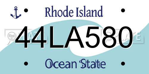 44LA580 Rhode Island License Plate