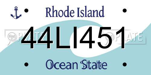 44LI451 Rhode Island License Plate