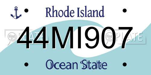 44MI907 Rhode Island License Plate