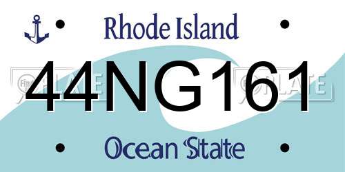 44NG161 Rhode Island License Plate