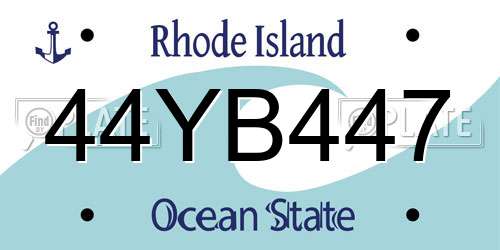 44YB447 Rhode Island License Plate