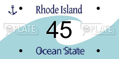 45 Rhode Island License Plate