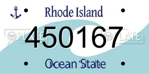 450167 Rhode Island License Plate