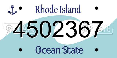 4502367 Rhode Island License Plate