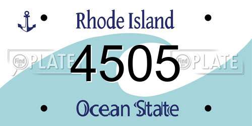 4505 Rhode Island License Plate
