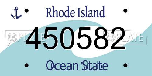 450582 Rhode Island License Plate