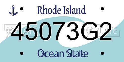 45073G2 Rhode Island License Plate
