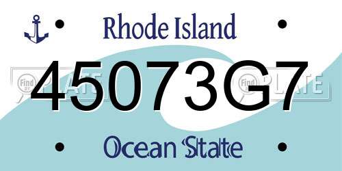 45073G7 Rhode Island License Plate