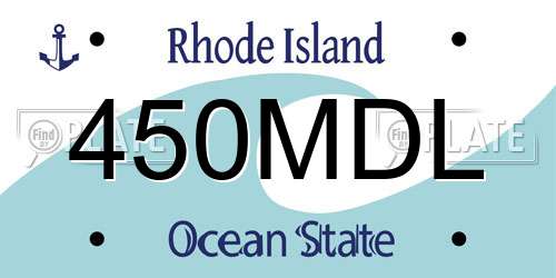 450MDL Rhode Island License Plate