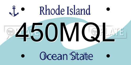 450MQL Rhode Island License Plate
