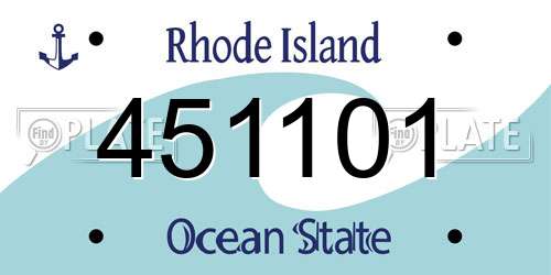 451101 Rhode Island License Plate