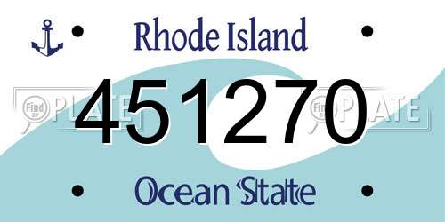 451270 Rhode Island License Plate