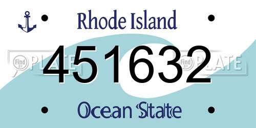 451632 Rhode Island License Plate