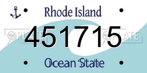 451715 Rhode Island License Plate