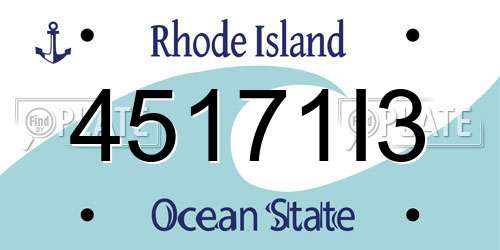 45171I3 Rhode Island License Plate