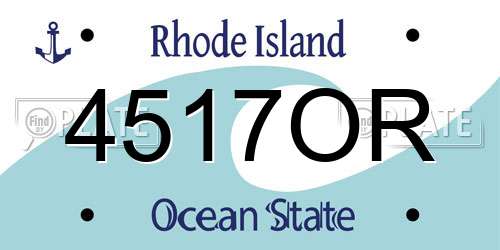 4517OR Rhode Island License Plate