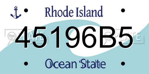 45196B5 Rhode Island License Plate
