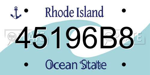 45196B8 Rhode Island License Plate