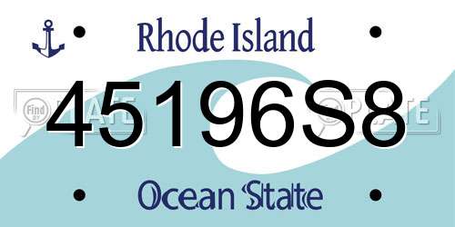 45196S8 Rhode Island License Plate