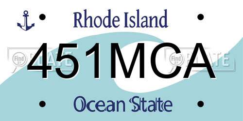 451MCA Rhode Island License Plate