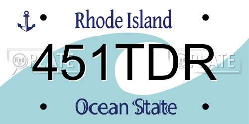 451TDR Rhode Island License Plate