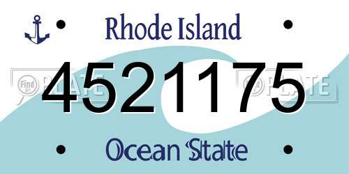 4521175 Rhode Island License Plate